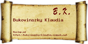 Bukovinszky Klaudia névjegykártya