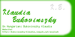 klaudia bukovinszky business card